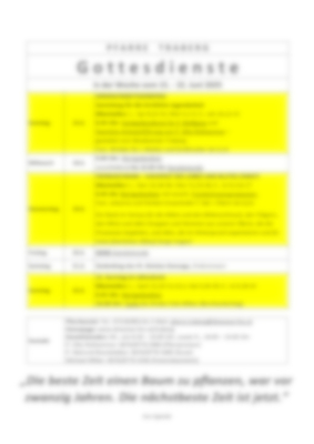 Wochenprogramm von 14. - 21. September 2025